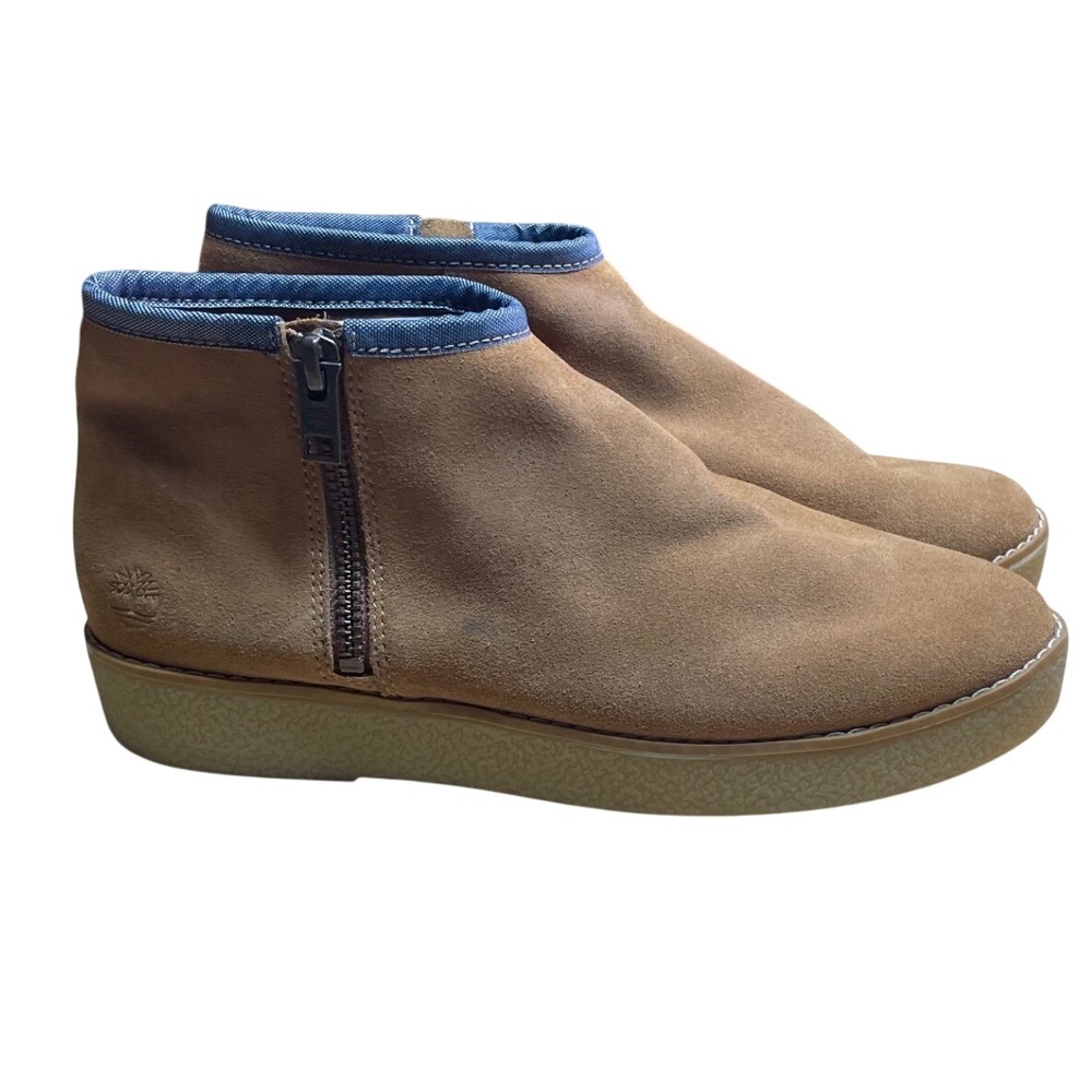 Timberland Womens Boots Brown Suede Leather Ankle Booties winter EUC Size 7